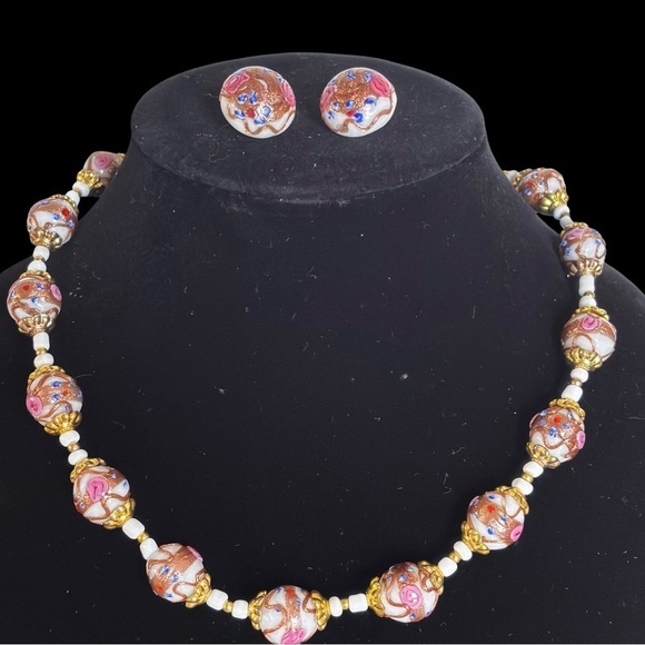 Italian wedding cake bead set vintage white and pink - Picture 1 of 7